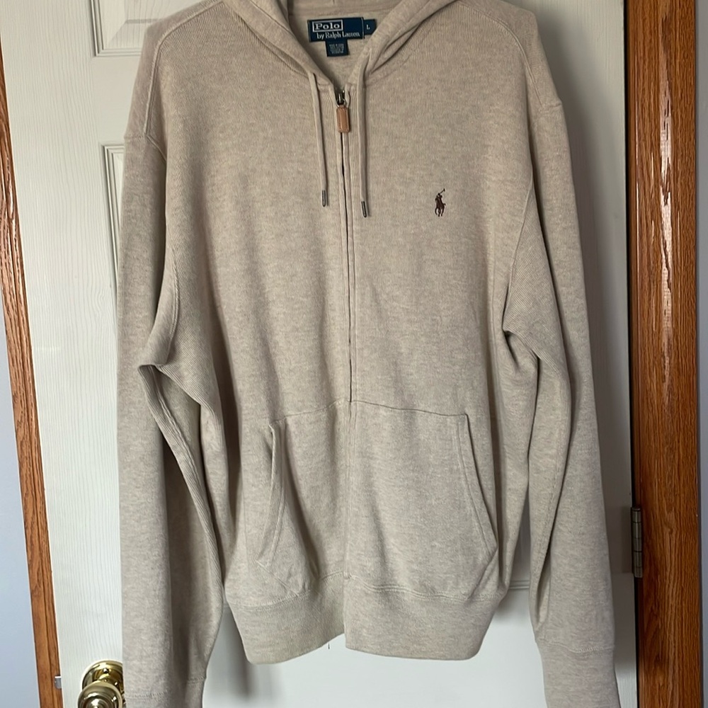 Polo by Ralph Lauren L cream full zip sweatshirt hoodie